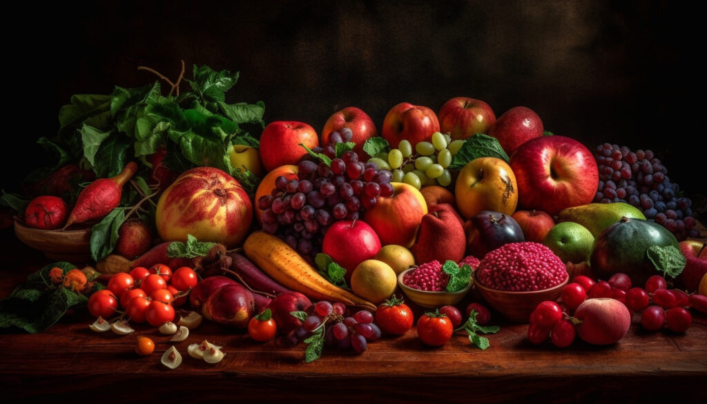 still life fruits vegetables